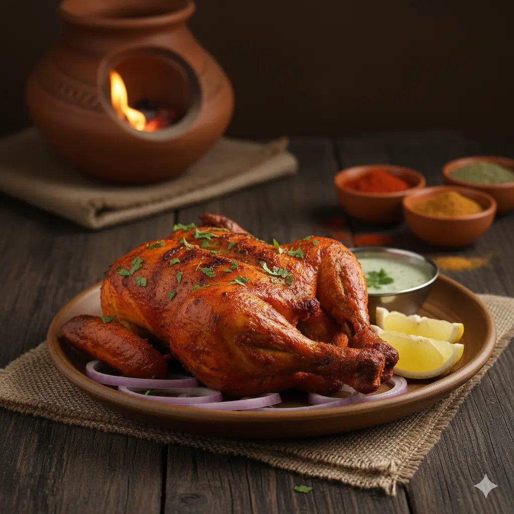 Delicious Tandoori Chicken at Chache Da Dhaba in Edmonton, AB